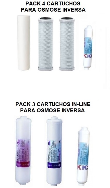 PACK  4 CARTUCHOS  E 3 CARTUCHOS PARA OSMOSE